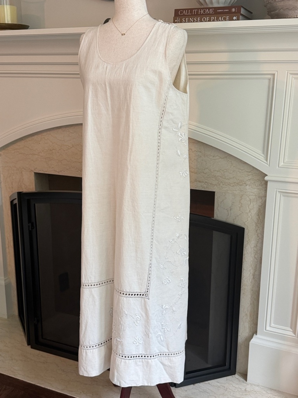 Eskandar Linen Embroidered Midi Maxi Dress Limited Edition - Picture 3 of 9